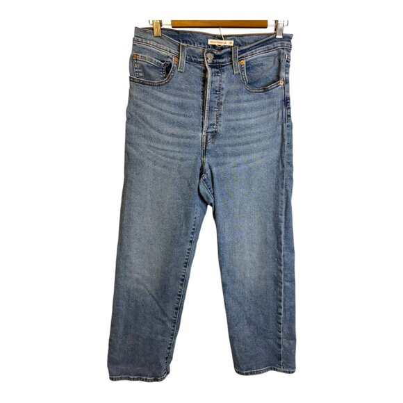 Levi's Jeans Women's Size 30 Ribcage Straight Ankle Button Fly Denim - Picture 1 of 4